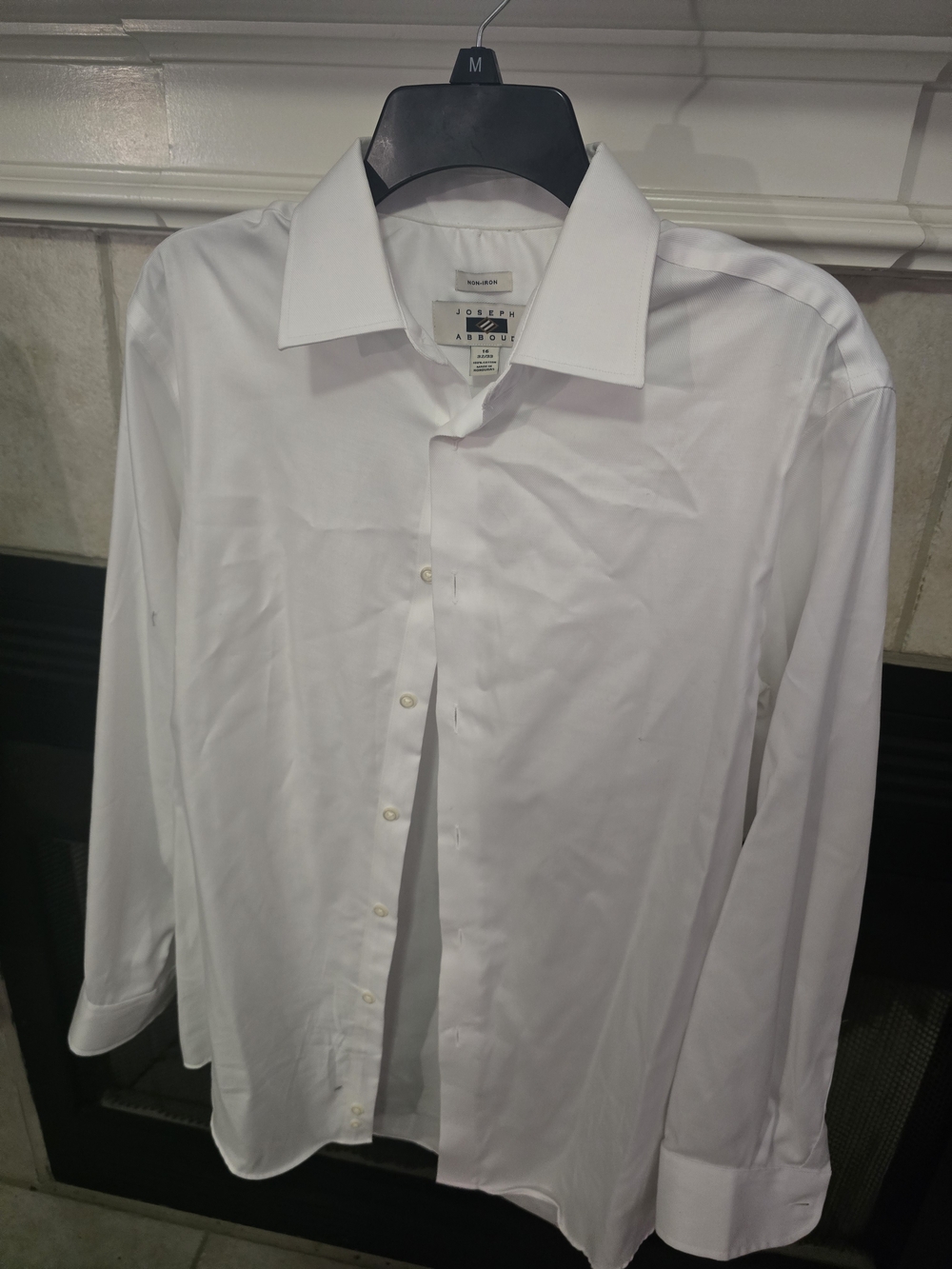 Joseph Abboud Men’s White Dress Shirt - Classic Spread Collar